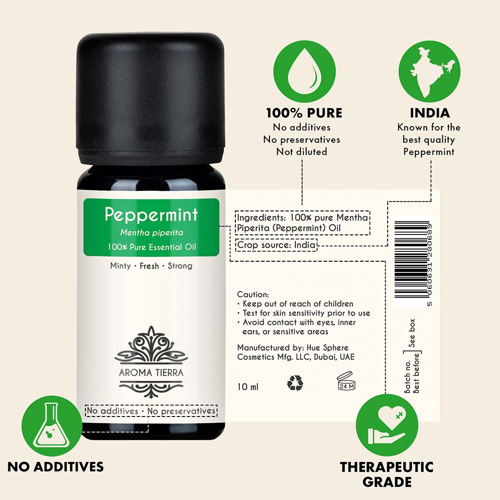 Peppermint Essential Oil (Mint Oil, Mentha piperita) - 100% Pure