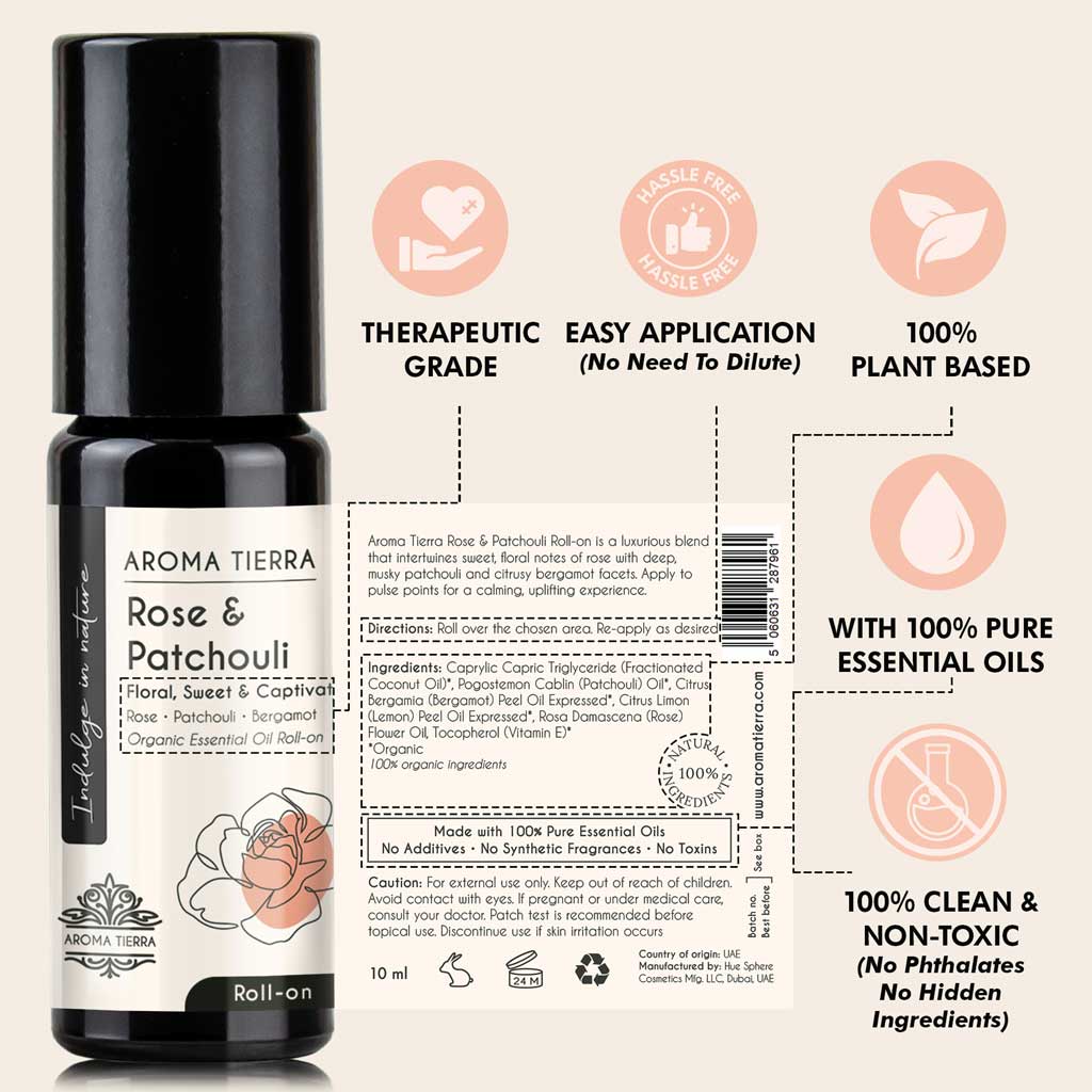 Rose & Patchouli - Essential Oil Roll-on Organic