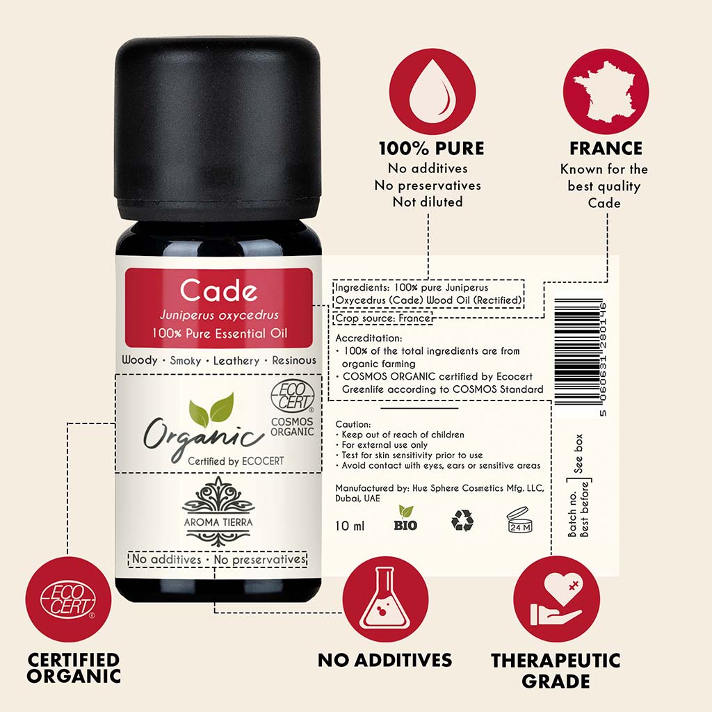 Organic Cade Essential Oil (Rectified) - 100% Pure Natural