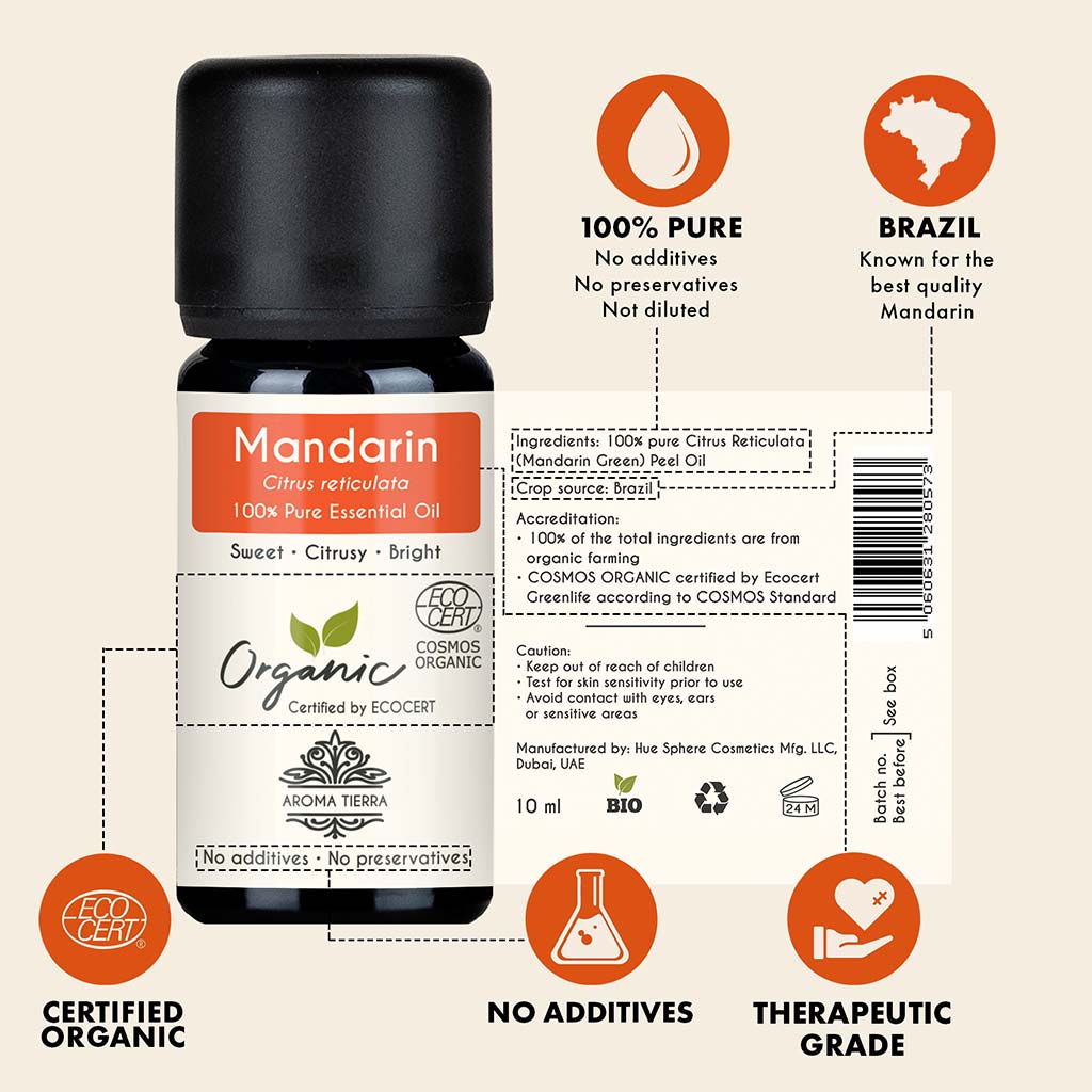Organic Mandarin Essential Oil - 100% Pure Natural