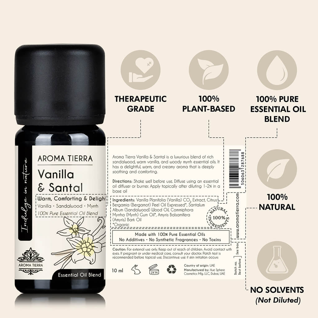 Aroma Tierra Vanilla & Santal essential oil best home diffuser aroma