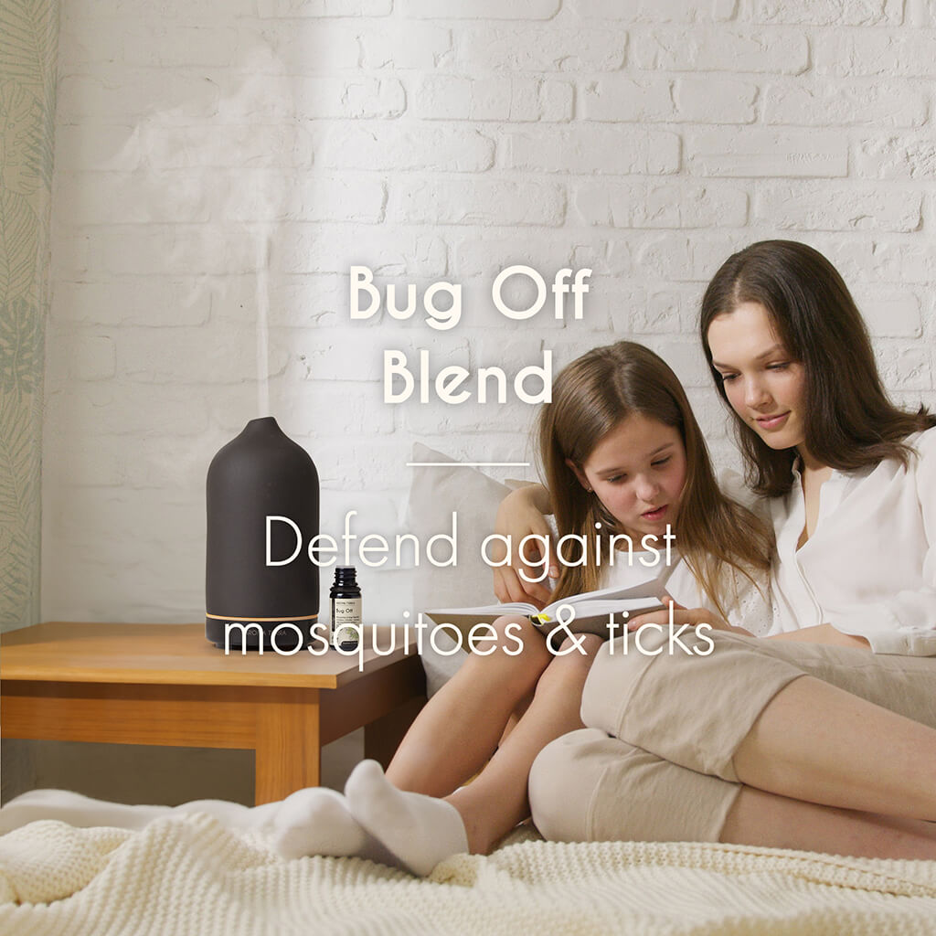 100% Certified Organic and Natural Aroma Tierra Bug Off essential oil blend natural , safe alternative to chemical-based insect repellants.