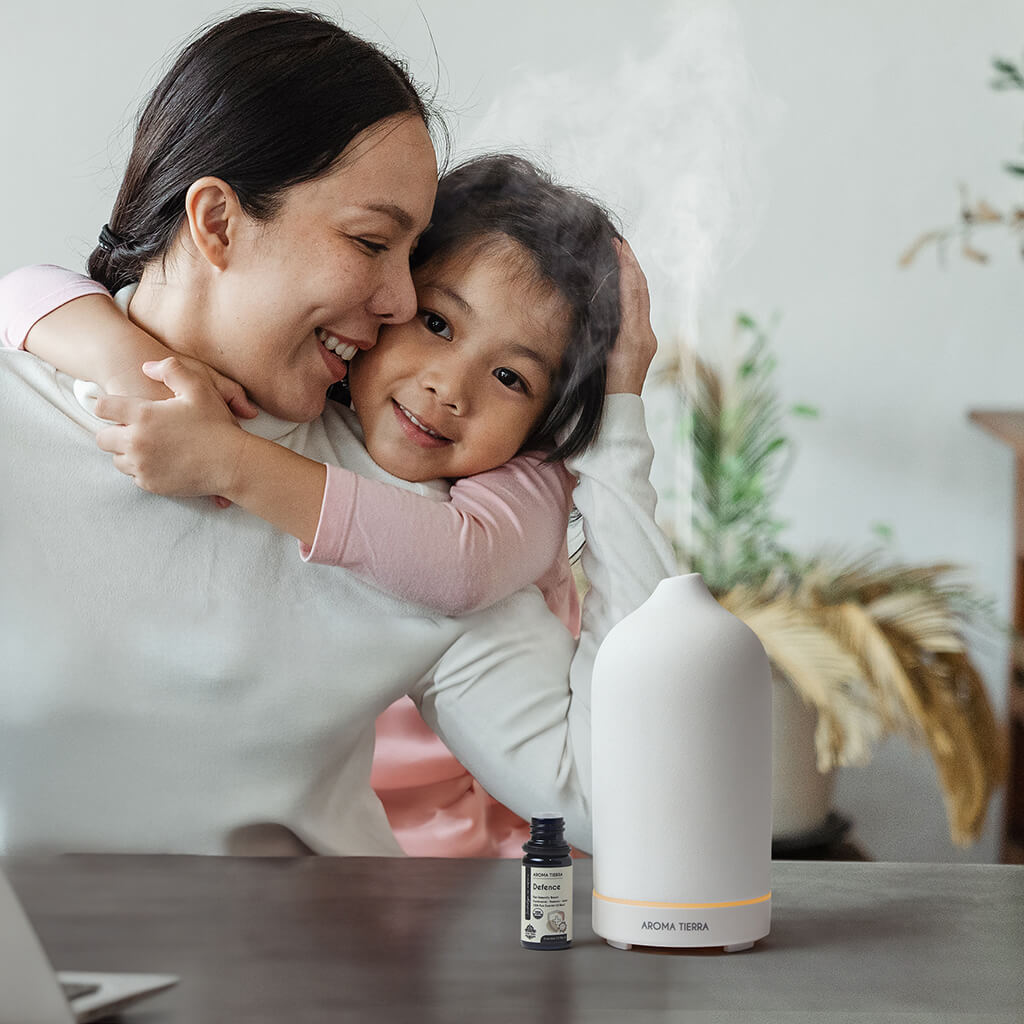 Aroma Tierra Organic Defence essential oil blend best for strengthen immunity and help protect against infections, safe for kids and babies