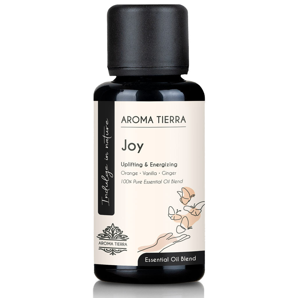 Aroma Tierra Joy Essential Oil Blend 30ml bottle for stress and tension relief