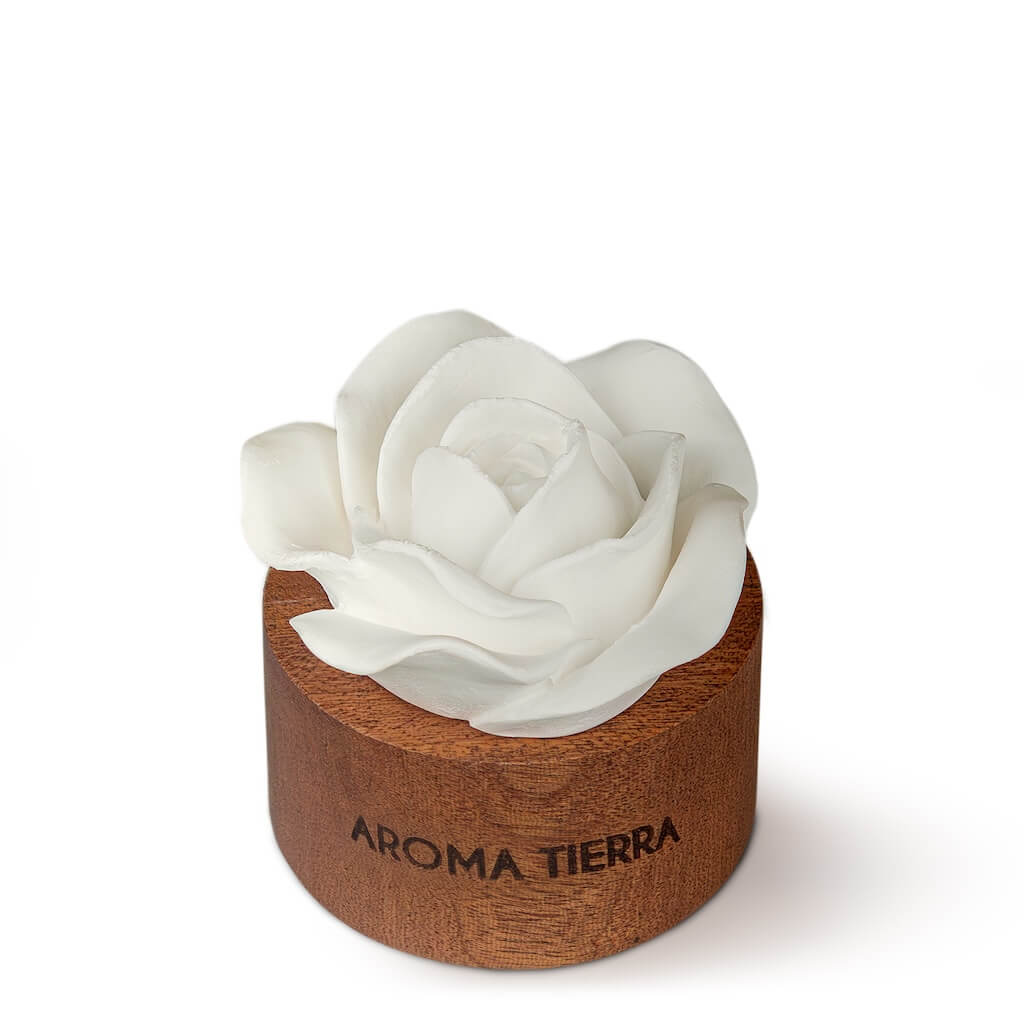 cera flora white flower ceramic diffuser for essential oil