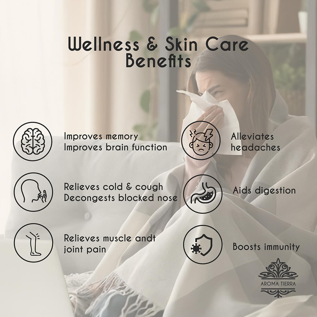 Rosemary essential oil natural headache remedy, improves memory brain function.