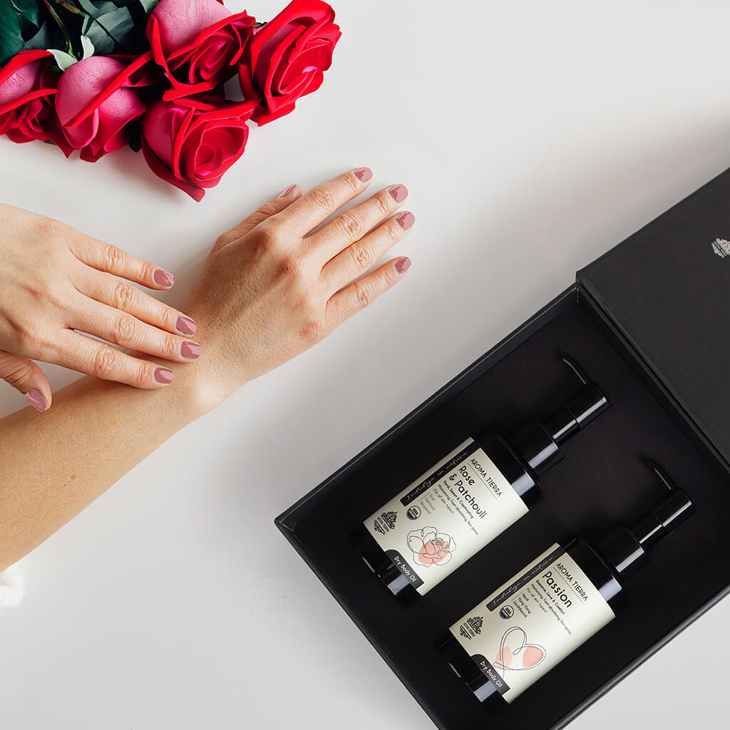 Luxury body oils, massage oils best for gifting, self-care.