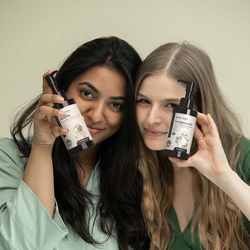 Gorgeous24 body oil by Aroma Tierra is a non-greasy, lightweight, and fast-absorbing oil.