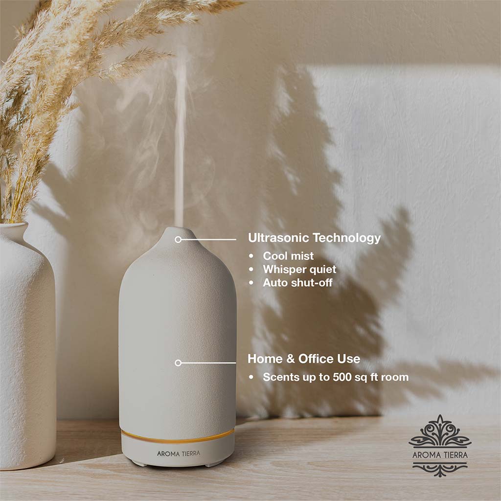 Best essential oil diffuser for gifting by Aroma Tierra , home and office use, cool mist, whisper quite, auto shut-off