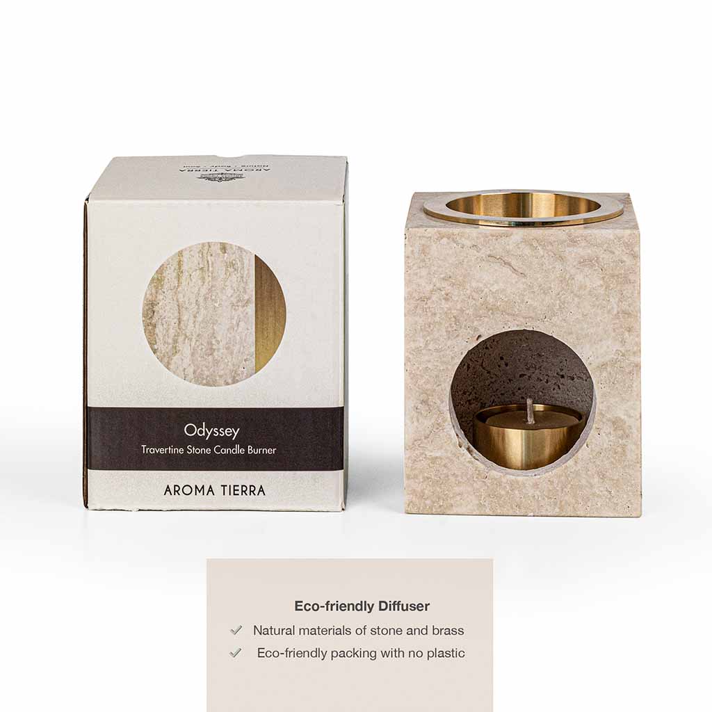 Odyssey Travertine essential oil diffuser elegant design, cool mist