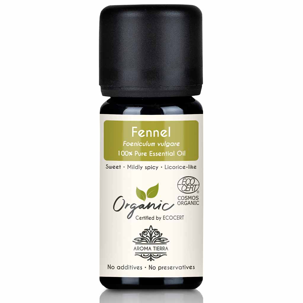 Aroma Tierra Fennel essential oil best for diffusers reduce mental fatigue, boost focus, and improve concentration, 10 ml.