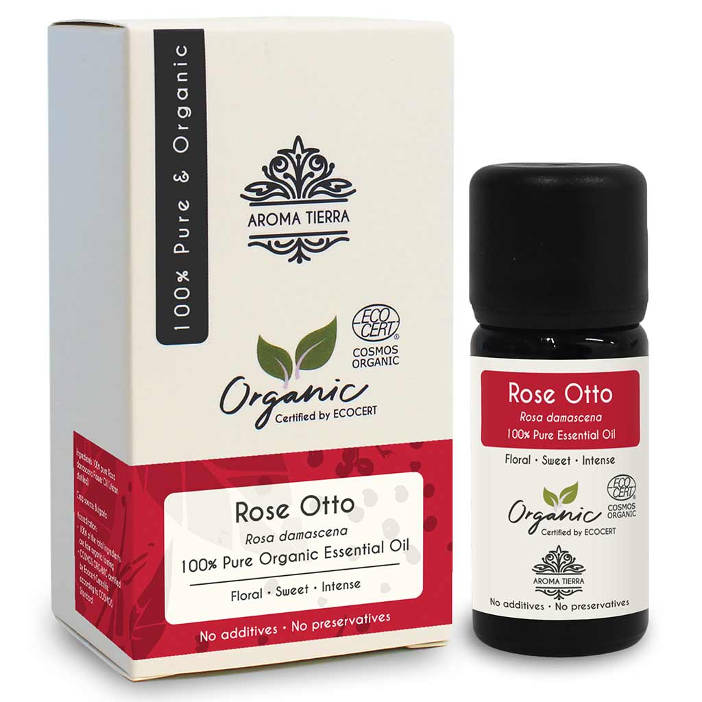 Organic Rose essential oil reduces anxiety and stress.