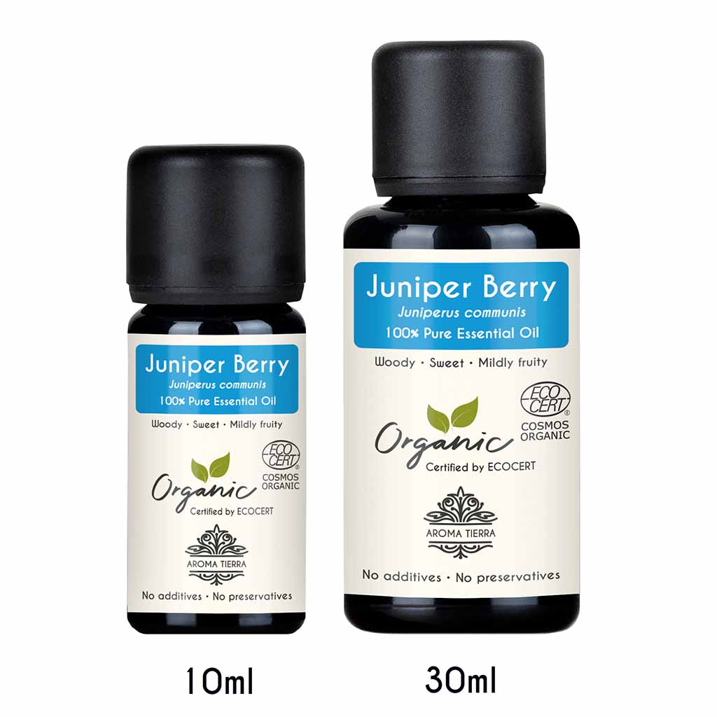 Aroma Tierra Organic Juniper berry essential oil best for diffusers boost immune system, relieve stress and anxiety.