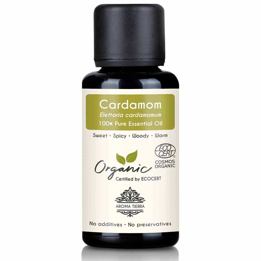 Organic cardamom essential oil natural therapeutic grade, 30 ml.