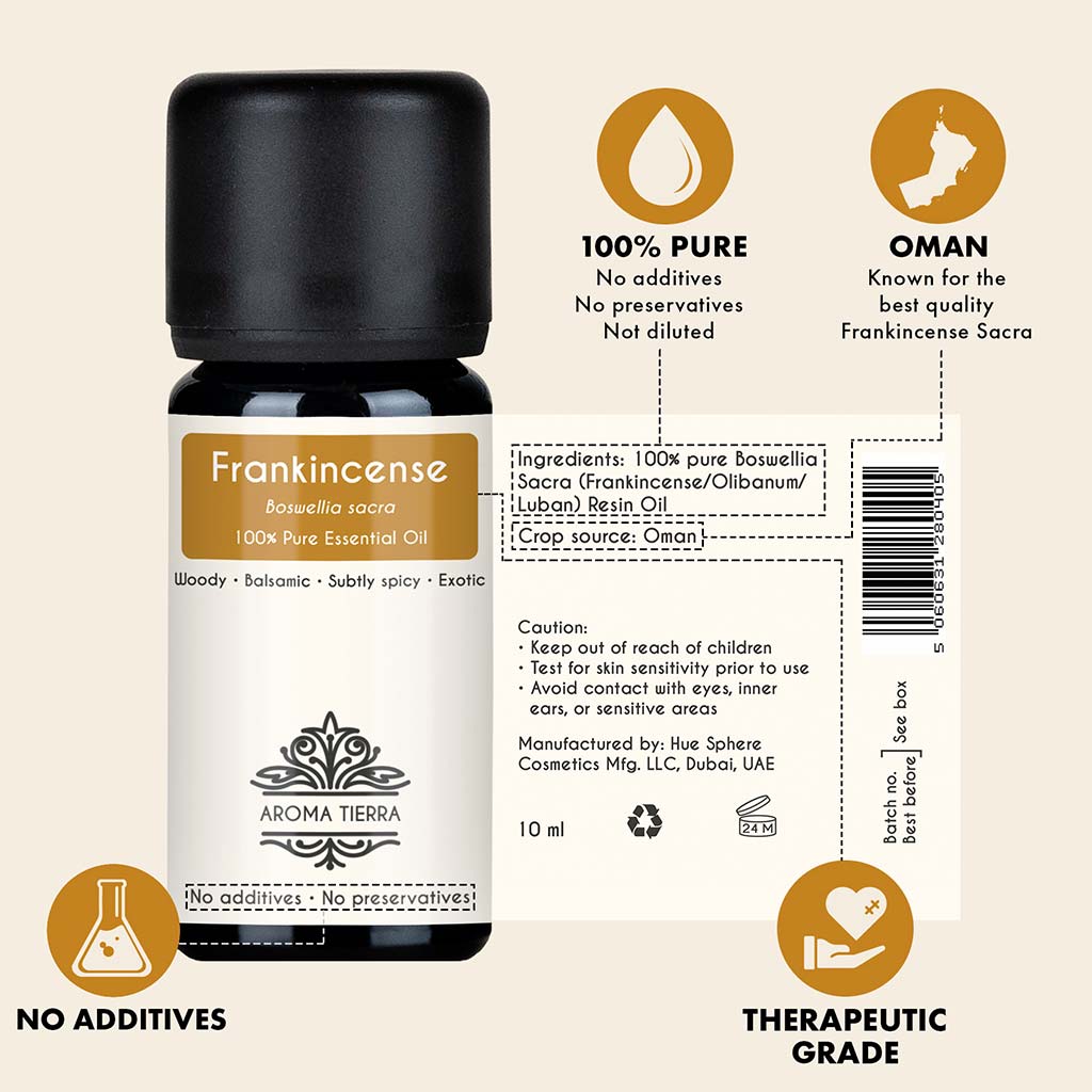 Frankincense Essential Oil Sacred (Boswellia sacra) - 100% Pure