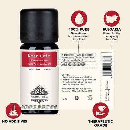 Rose Essential Oil (Rose Otto) - 100% Pure Natural