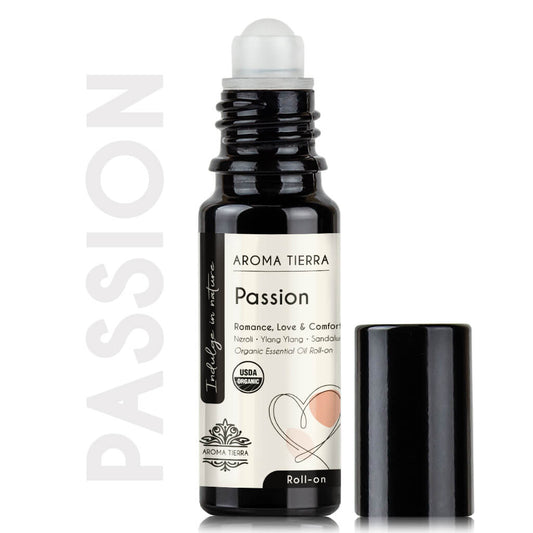 Aroma Tierra Passion Roll-on blends best for romance, love and comfort essential oils