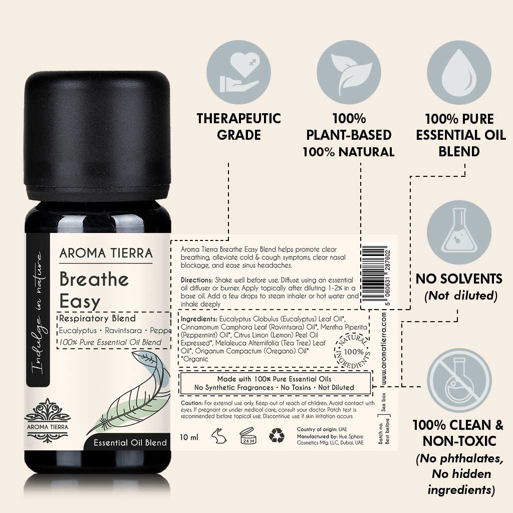 Breathe Easy Essential Oil Blend – Cold, Cough & Respiratory Relief