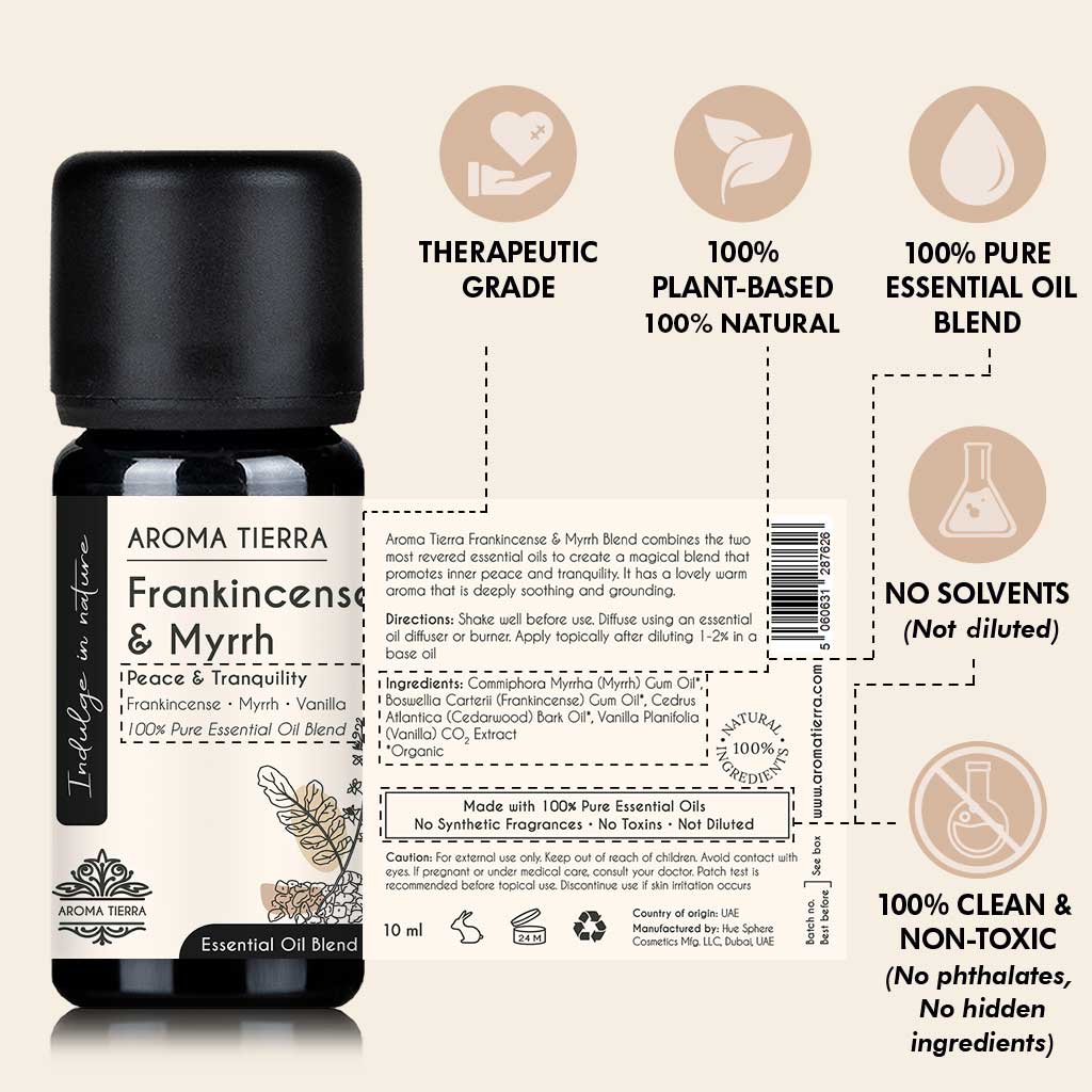 Frankincense & Myrrh Essential Oil Blend – Soothing & Grounding Aroma
