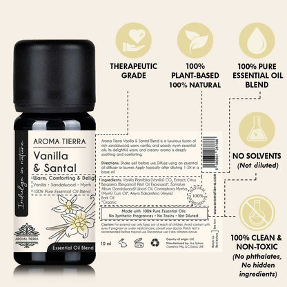 Vanilla & Santal Essential Oil Blend - Warm, Comforting & Delightful Aroma