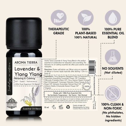 Lavender & Ylang Ylang Essential Oil Blend - Relaxing & Calming Aroma