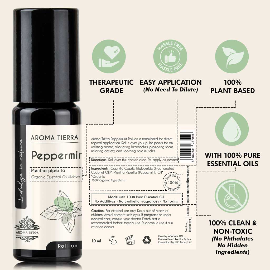 Peppermint - Essential Oil Roll-on Organic