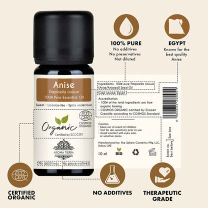 Organic Anise Essential Oil (Aniseed, Anis) - 100% Pure Natural