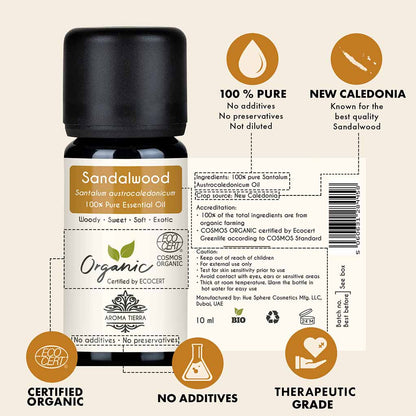 Organic Sandalwood Essential Oil - 100% Pure Natural