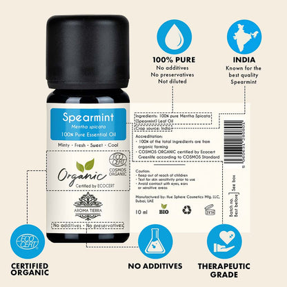 Organic Spearmint Essential Oil - 100% Pure Natural