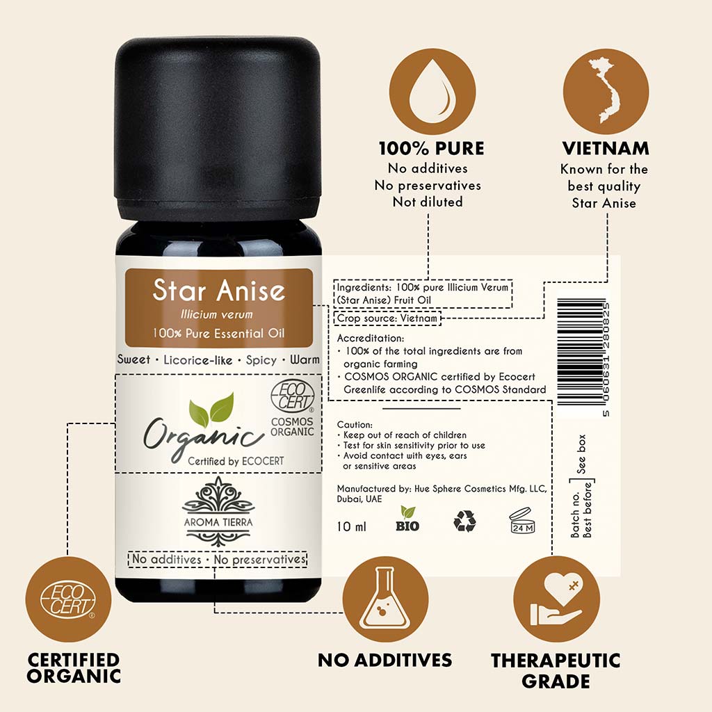 Organic Star Anise Essential Oil - 100% Pure Natural
