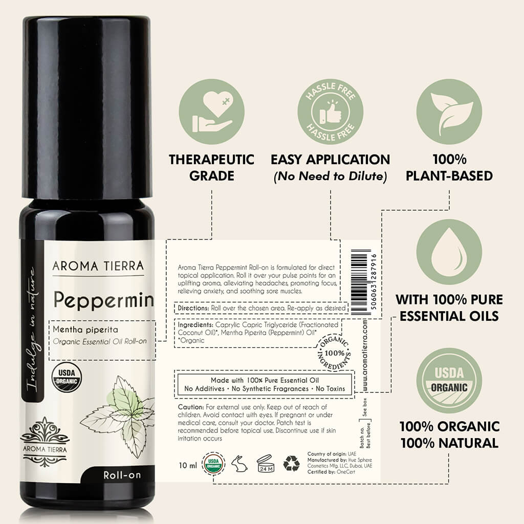 Peppermint - Essential Oil Roll-on Organic
