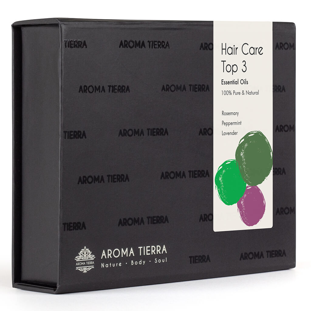 Hair Care Essential Oil Set - with Rosemary, Lavender, Peppermint