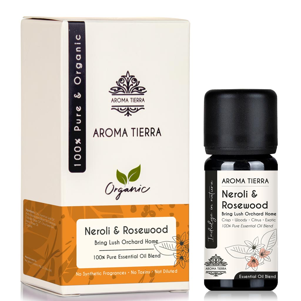 Neroli & Rosewood Essential Oil Blend – Uplifting Floral-Woody Aroma