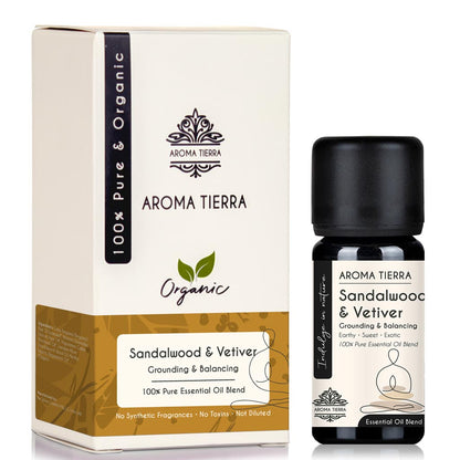 Sandalwood & Vetiver Essential Oil Blend – Grounding Aroma for Yoga, Meditation & Peace