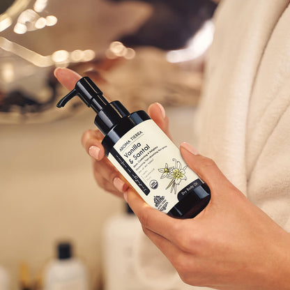  Vanilla Santal dry body oil natural massage oil, non greasy fast absorbing, after shower 