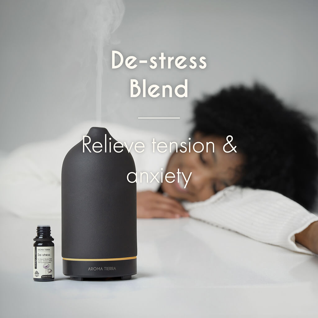 100% Certified Organic and Natural Aroma Tierra De-stress blended essential roll -on oil for diffusers
