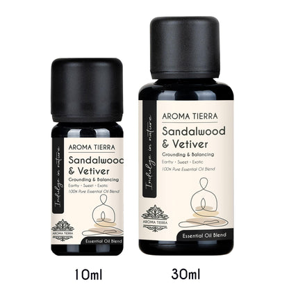 Sandalwood & Vetiver Essential Oil Blend – Grounding Aroma for Yoga, Meditation & Peace