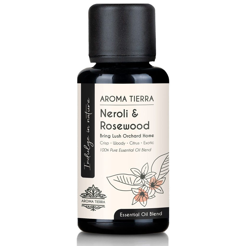 Neroli & Rosewood Essential Oil Blend – Uplifting Floral-Woody Aroma