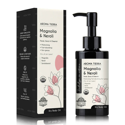 Aroma Tierra Magnolia Neroli body oil 100% pure plant based , best massage oil
