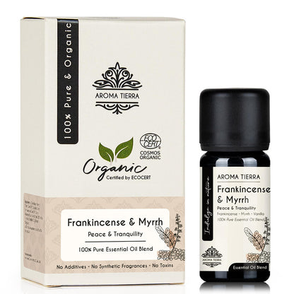 Aroma Tierra Organic Frankincense & Myrrh best essential oil for diffusers
