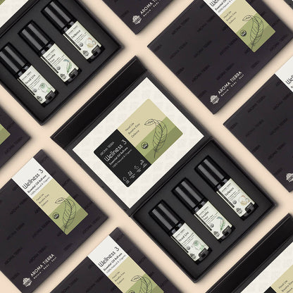 Best Luxury organic essential oils for wellness set. 
