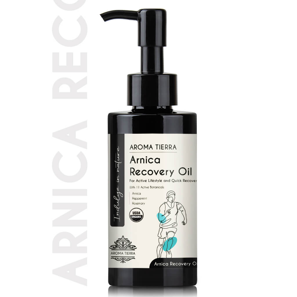 Aroma Tierra Arnica Recovery Body Massage Oil support an active lifestyle, everyday wellness, and quick recovery