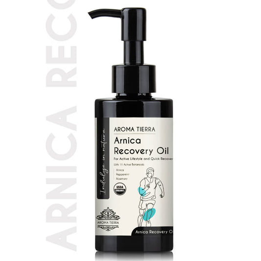 Aroma Tierra Arnica Recovery Body Massage Oil support an active lifestyle, everyday wellness, and quick recovery