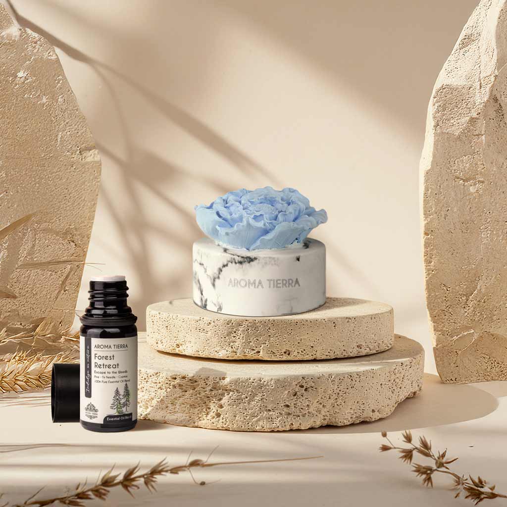 cera flora essential oil diffuser with forest retreat essential oil blend