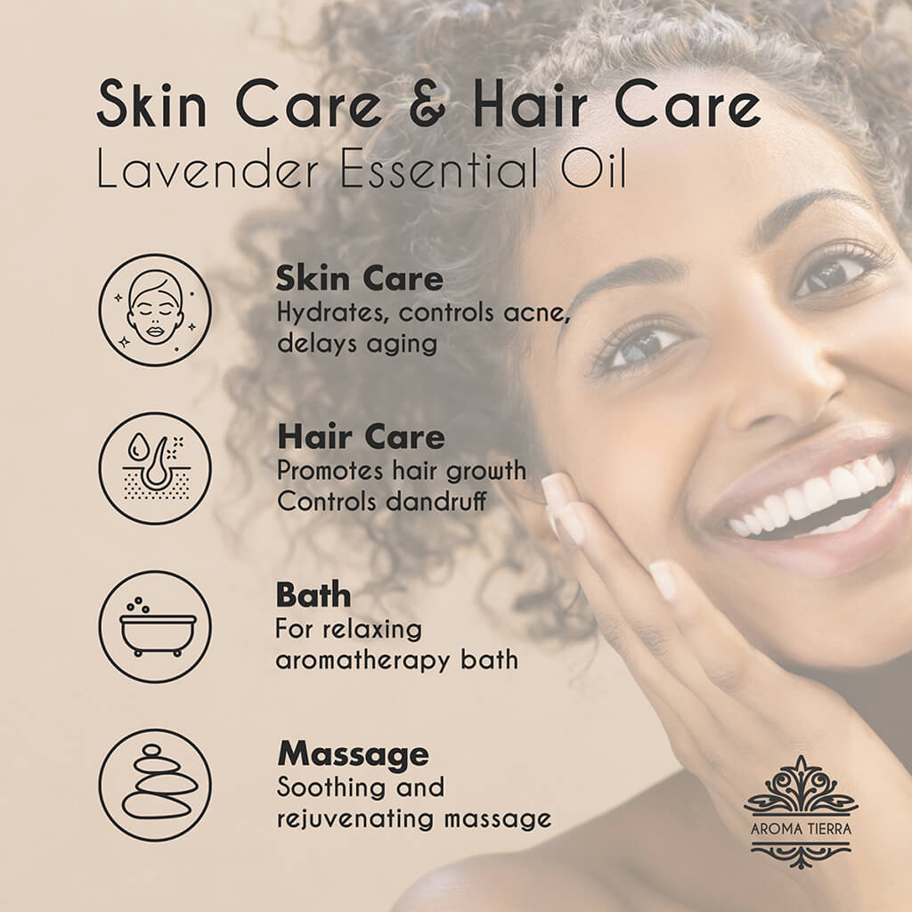 Pure and natural Lavender essential oil from France,  skin and hair care benefits.