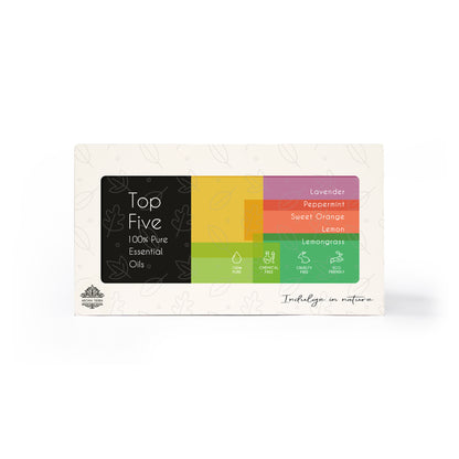 Top 5 Organic Essential Oil Set - For Gift, Diffuser, Sleep, Relaxation, Skin & Hair