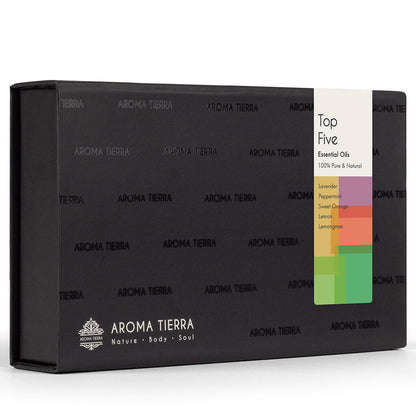 Top 5 Organic Essential Oil Set - For Gift, Diffuser, Sleep, Relaxation, Skin & Hair