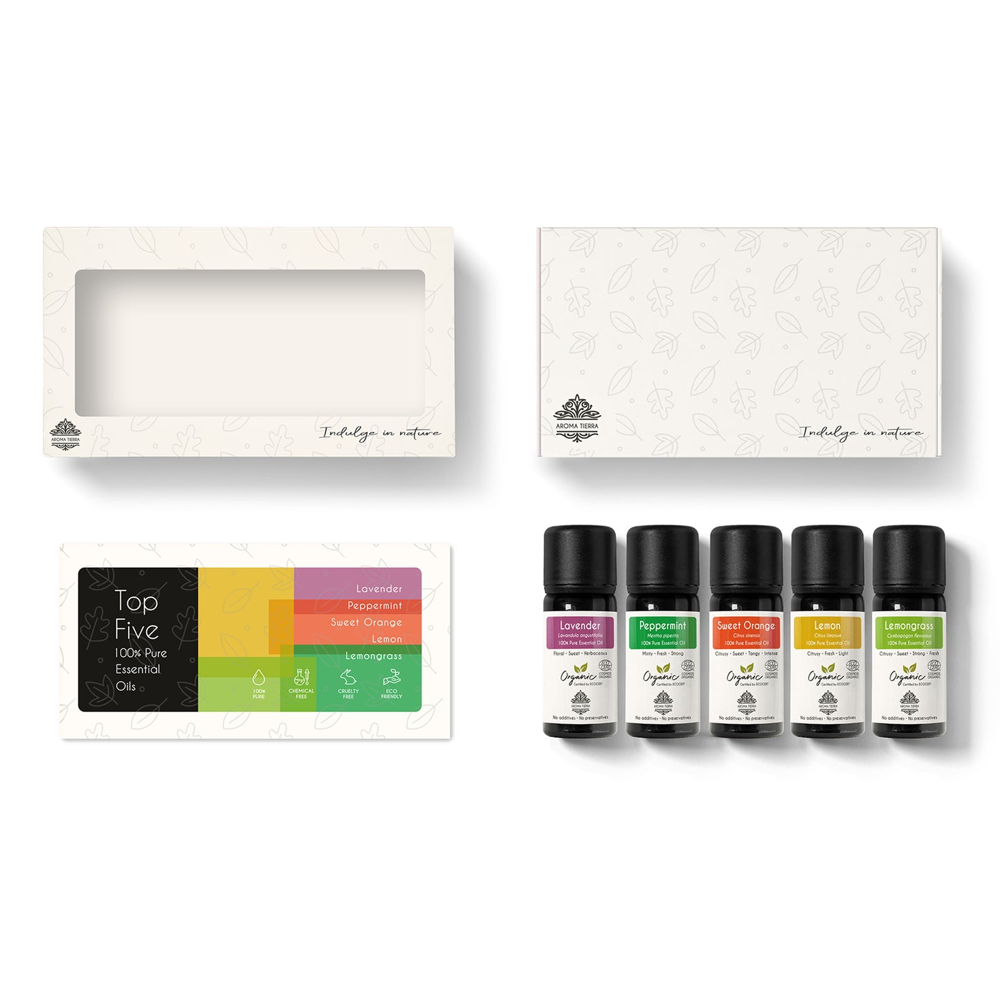 Top 5 Organic Essential Oil Set - For Gift, Diffuser, Sleep, Relaxation, Skin & Hair