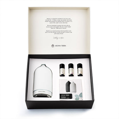 Gift Set - Santorini Ceramic Diffuser Dawn & 3 Essential Oils