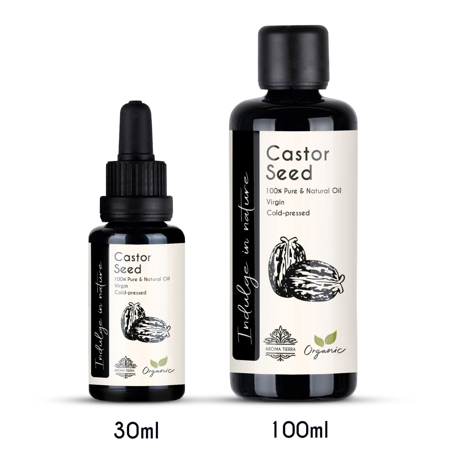 Organic Castor Oil (Castor Seed) - 100% Pure Cold Pressed Natural